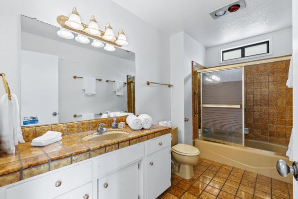 Bathroom, Glass Shower, Interior, Tile Countertops