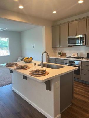 Interior, Kitchen, Recessed Lighting, Wood Texture Flooring