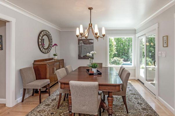 Chandelier, Dining room, Interior, Wood Texture Flooring
