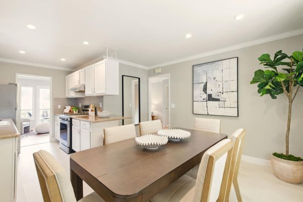 Dining room, Interior, Kitchen, Recessed Lighting