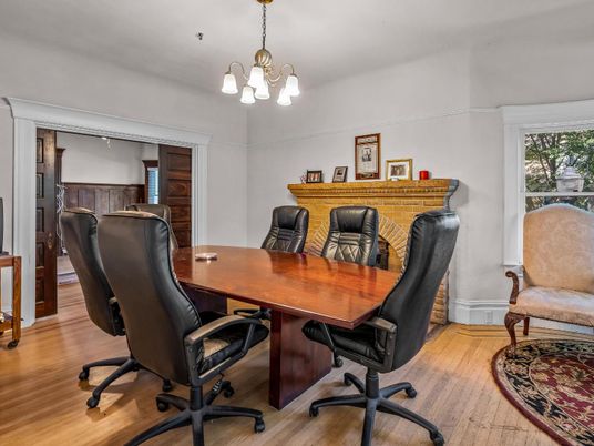 Chandelier, Home Office, Interior, Wood Texture Flooring