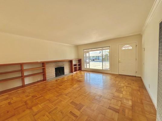 Empty room, Fireplace, Interior, Wood Texture Flooring