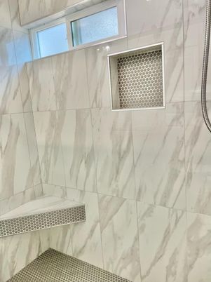 Bathroom, Glass Shower, Interior, Marble Walls