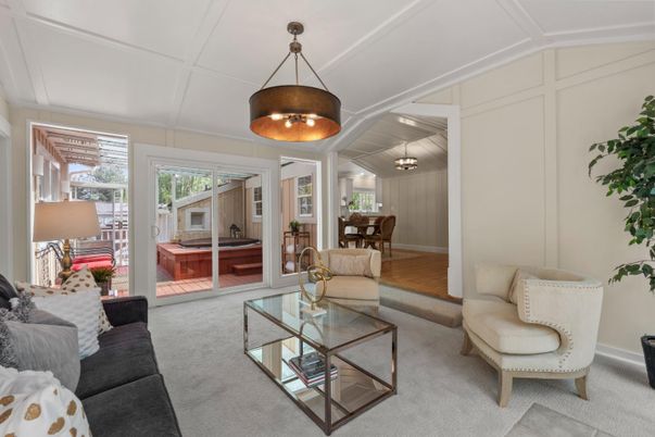 Dining room, Interior, Living room, Pendant Lights, Wood Texture Flooring