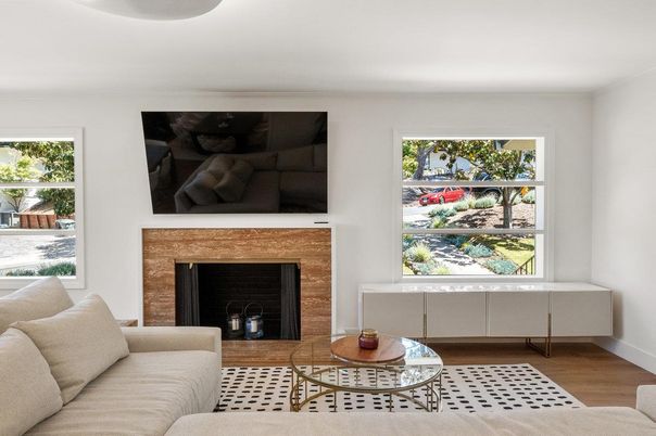 Fireplace, Interior, Living room, Wood Texture Flooring