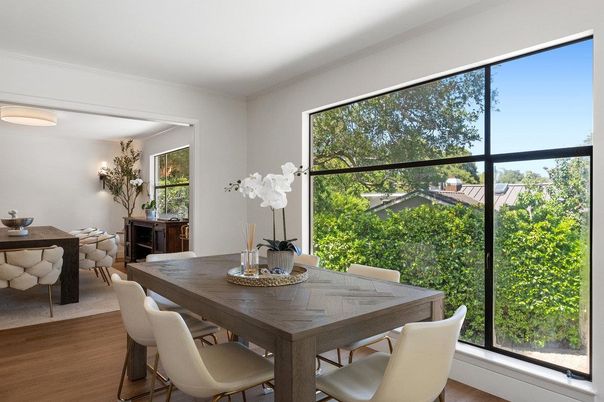 Dining room, Interior, Wood Texture Flooring
