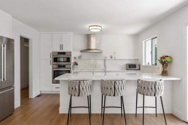 Interior, Kitchen, Stainless Steel Appliances, Wood Texture Flooring