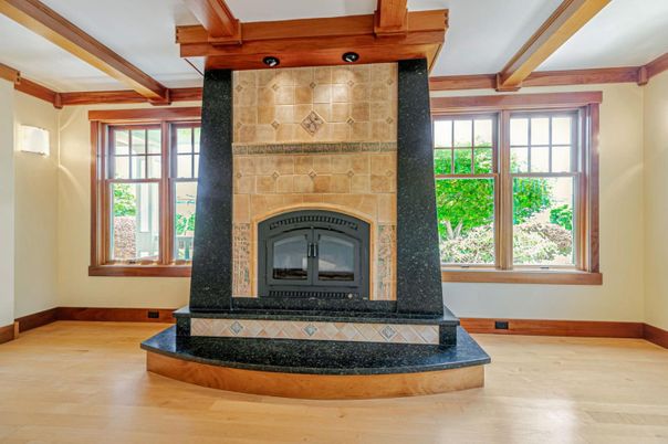 Fireplace, Interior, Wood Texture Flooring