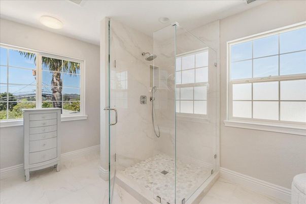 Bathroom, Glass Shower, Interior, Marble, Marble Walls