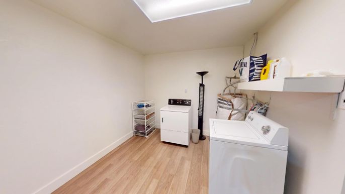 Interior, Washer, Wood Texture Flooring