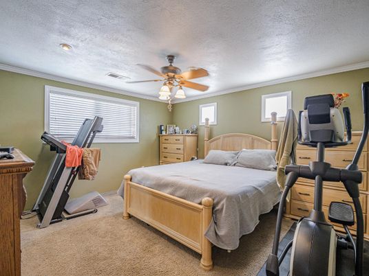 Bedroom, Fitness Equipment, Interior, Recessed Lighting