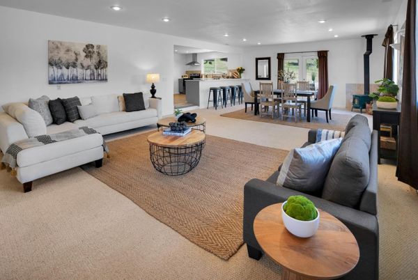 Dining room, Interior, Kitchen, Living room, Recessed Lighting