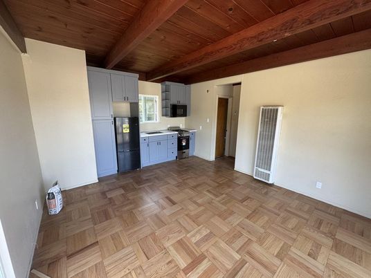 Empty room, Interior, Kitchen, Wooden Beams, Wooden Ceilings, Wood Texture Flooring