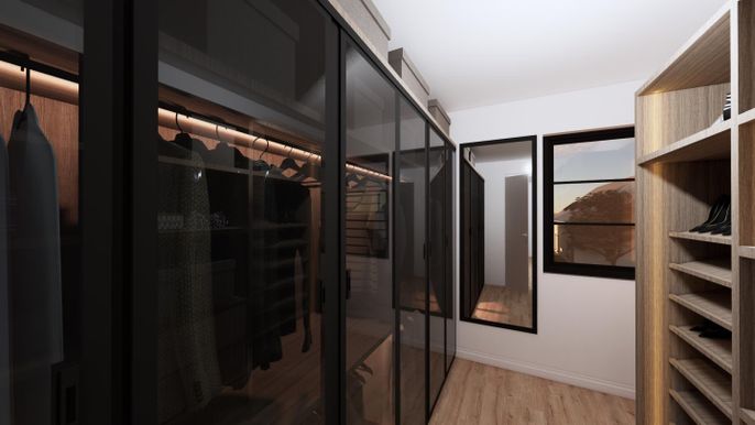Interior, Walk-in Closets, Wood Texture Flooring