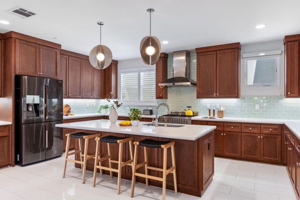 Interior, Kitchen, Pendant Lights, Recessed Lighting, Stainless Steel Appliances