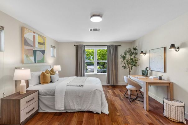 Bedroom, Home Office, Interior, Wood Texture Flooring