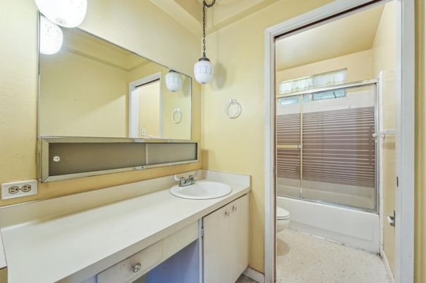 Bathroom, Glass Shower, Interior, Pendant Lights