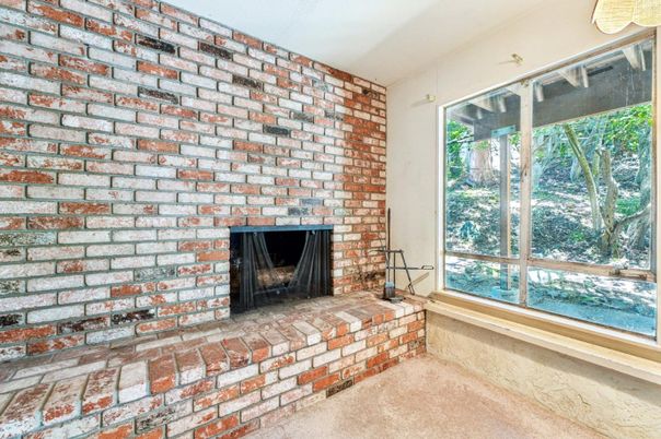 Empty room, Fireplace, Interior, Stone Walls