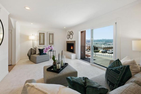 Fireplace, Interior, Living room, Recessed Lighting, Water