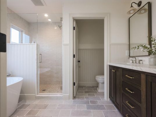 Bathroom, Dual Sink Vanities, Free Standing Baths, Glass Shower, Interior, Recessed Lighting