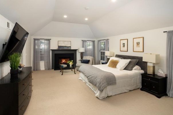 Bedroom, Fireplace, Interior, Recessed Lighting