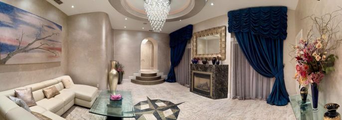 Fireplace, Interior, Living room, Recessed Lighting