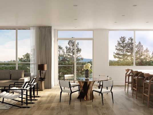 Dining room, Interior, Recessed Lighting, Water, Wood Texture Flooring