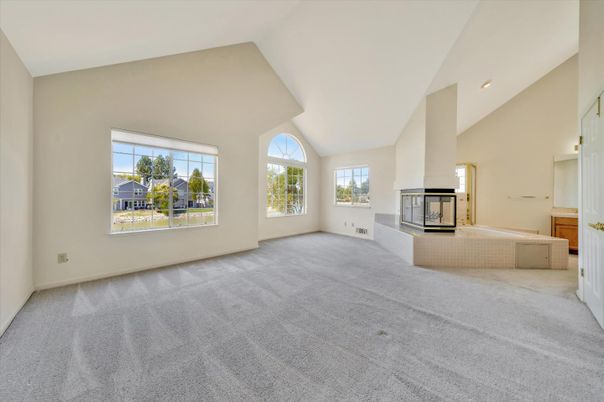 Empty room, Fireplace, Interior, Recessed Lighting