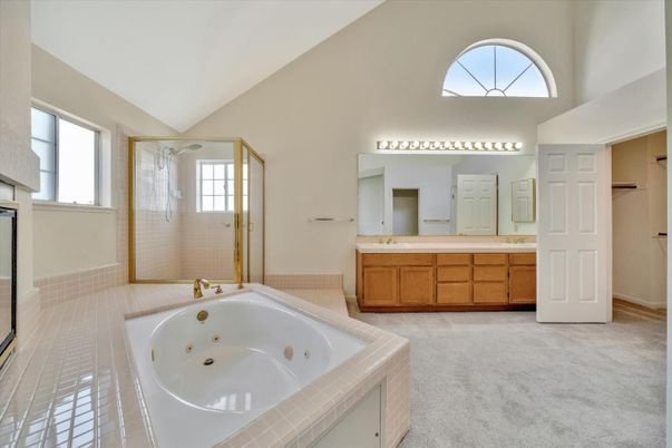Bathroom, Dual Sink Vanities, Glass Shower, Interior, Tile Countertops