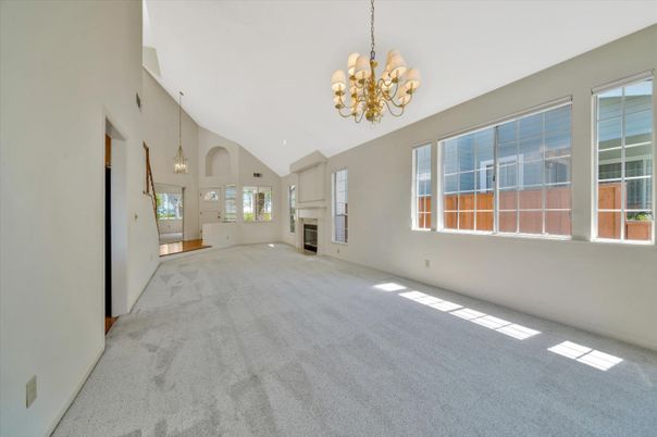 Chandelier, Empty room, Fireplace, Interior, Pendant Lights