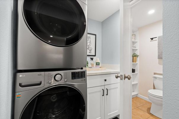 Bathroom, Interior, Recessed Lighting, Utility Closets, Washer