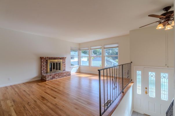 Empty room, Fireplace, Interior, Wood Texture Flooring