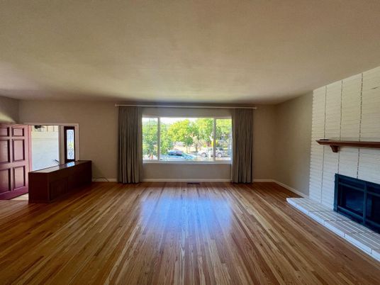 Empty room, Fireplace, Interior, Wood Texture Flooring