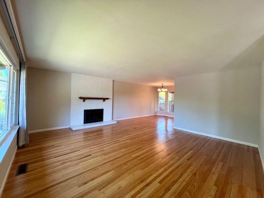 Empty room, Fireplace, Interior, Wood Texture Flooring