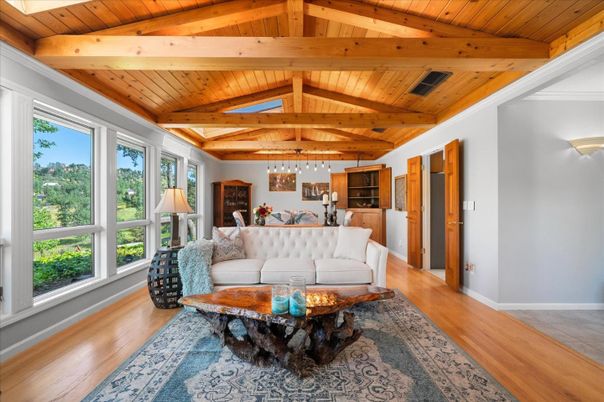 Dining room, Interior, Kitchen, Living room, Pendant Lights, Wooden Beams, Wooden Ceilings, Wood Texture Flooring