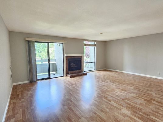 Empty room, Fireplace, Interior, Wood Texture Flooring