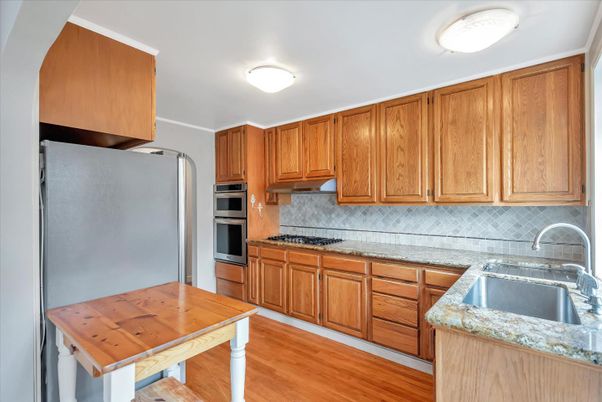 Interior, Kitchen, Stainless Steel Appliances, Wood Texture Flooring