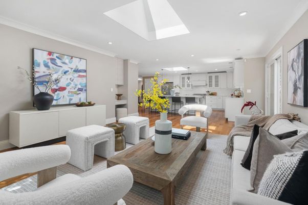 Interior, Kitchen, Living room, Pendant Lights, Recessed Lighting, Wood Texture Flooring