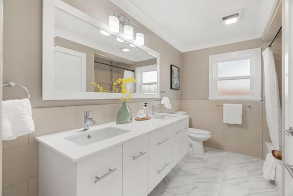 Bathroom, Dual Sink Vanities, Interior, Marble