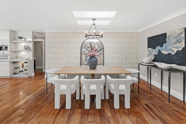 Chandelier, Dining room, Interior, Wood Texture Flooring