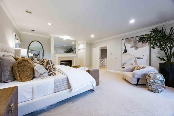 Bedroom, Fireplace, Interior, Recessed Lighting