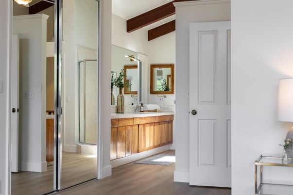 Bathroom, Interior, Wooden Beams, Wood Texture Flooring