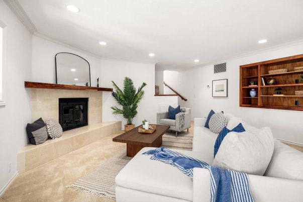 Fireplace, Interior, Living room, Recessed Lighting
