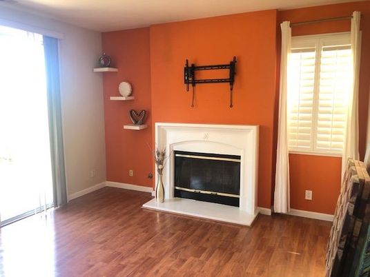 Empty room, Fireplace, Interior, Wood Texture Flooring