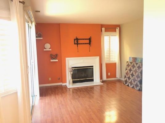 Empty room, Fireplace, Interior, Wood Texture Flooring