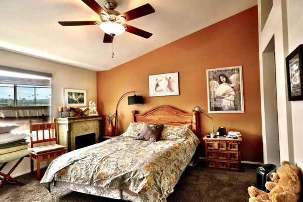 Bedroom, Fireplace, Interior