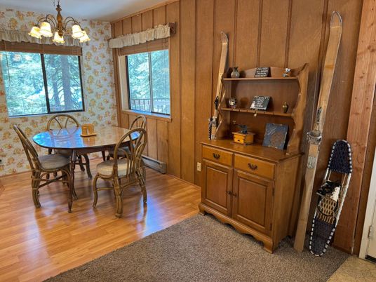 Chandelier, Dining room, Interior, Wood Texture Flooring, Wooden Walls