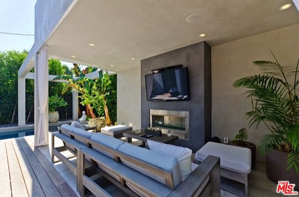 Exterior, Fireplace, Interior, Recessed Lighting, Wood Texture Flooring