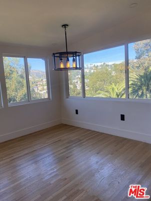 Empty room, Interior, Pendant Lights, Wood Texture Flooring