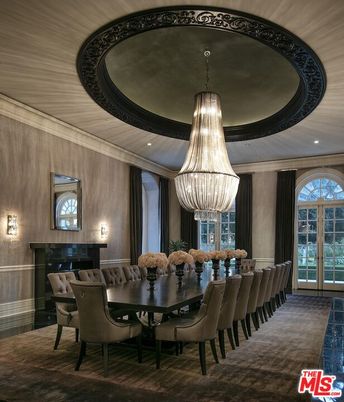 Chandelier, Dining room, Interior, Recessed Lighting